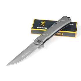 Browning F177 Fast Opening Folding Knife Grey Titanium UD407667